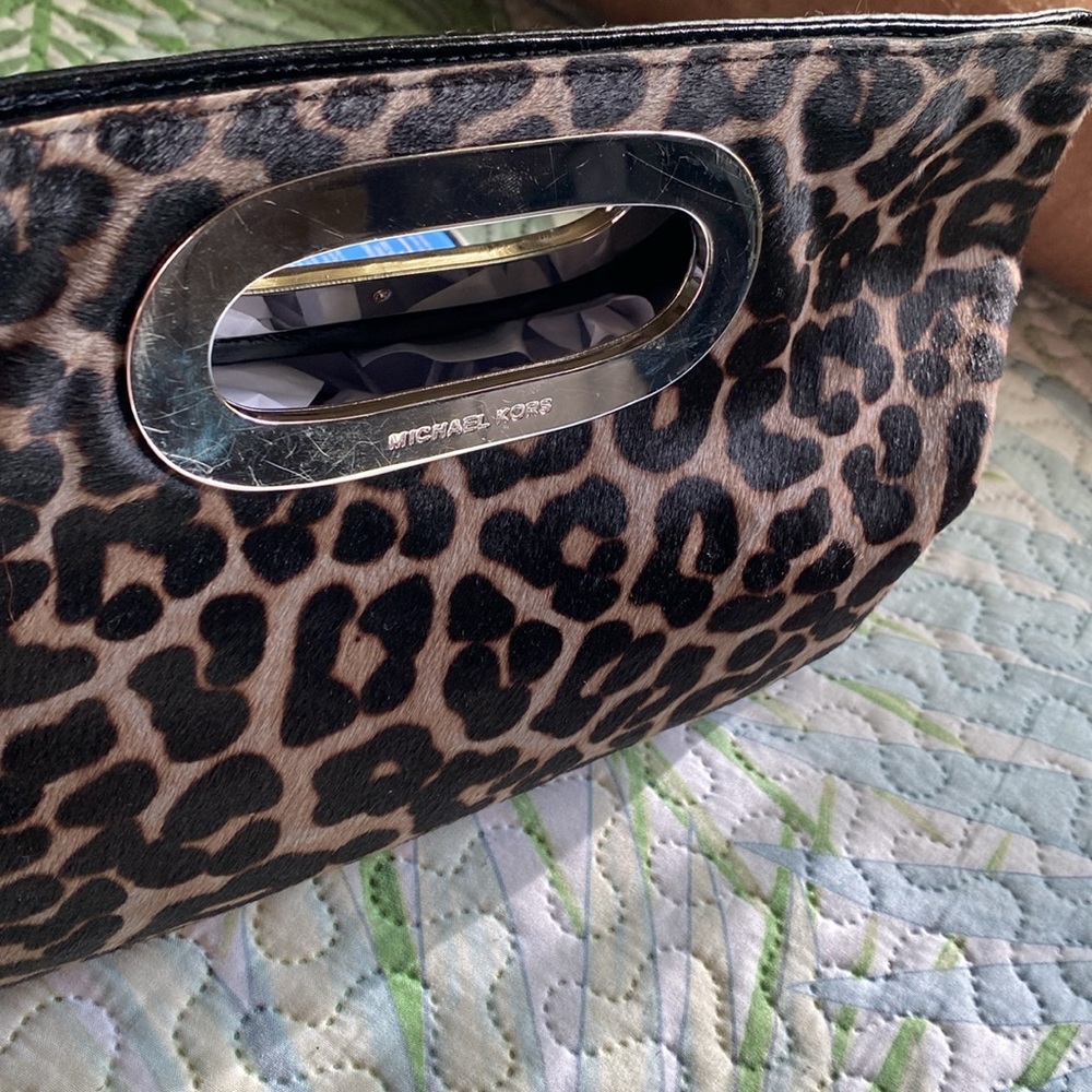 Michael Kors Berkeley Leopard Print Calf Hair Clu… - image 2